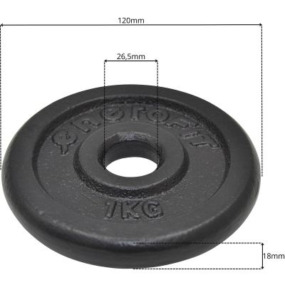 14. BLACK CAST IRON WEIGHT 1 KG ENERO FIT Ø26.5 1 PCS