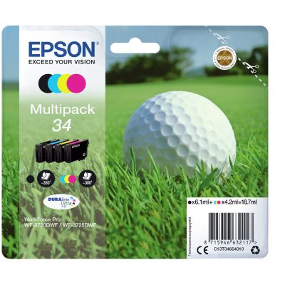 2. Epson Golf ball Multipack 4-colors 34 DURABrite Ultra Ink