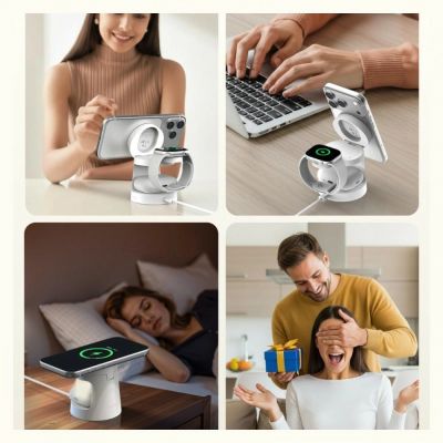 3. SODI 3-in-1 Wireless Charger with Night Light 25W W108A - White