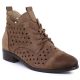 Women's openwork suede ankle boots, dark beige, Filippo 58620