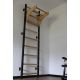 17. WOODEN AND METAL GYMNASTIC WALL BAR WITH WOODEN BAR BENCHK 711W