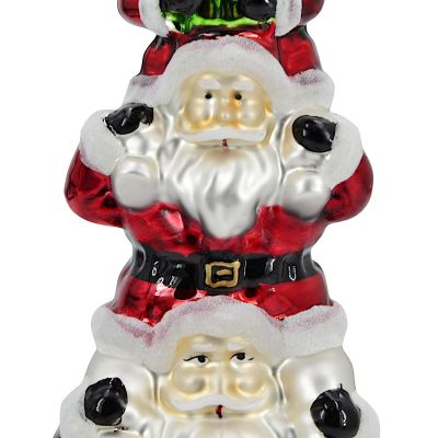 3. Glass Christmas Tree Topper “Santa Clauses” 28.5 cm