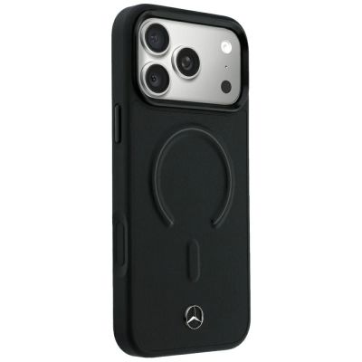 4. Mercedes Leather 3D MagSafe Case for iPhone 18 Pro Max / 17 Pro Max - Black