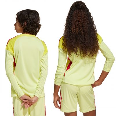 4. adidas Tiro 25 Competition Long Sleeve Kids' Goalkeeper Jersey Yellow and Red KJN2020