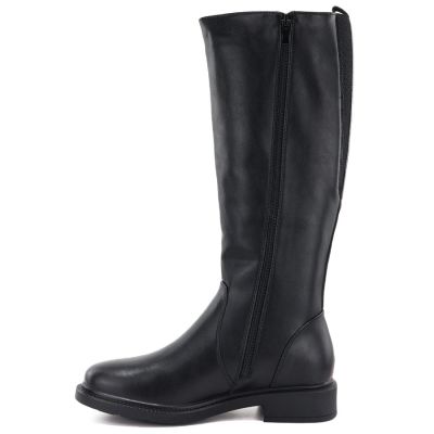 3. Women's leather boots, classic black Sergio Leone KZ-528-S
