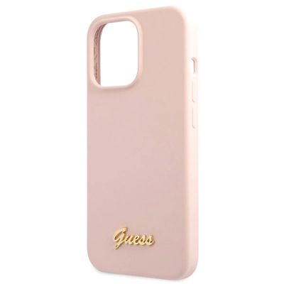 6. Guess GUHCP13XLSLMGLP iPhone 13 Pro Max 6.7" light pink/light pink hardcase Silicone Script Gold Logo