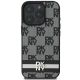 3. DKNY Checkered Pattern & Printed Stripes Case for iPhone 16 Pro Max - Black