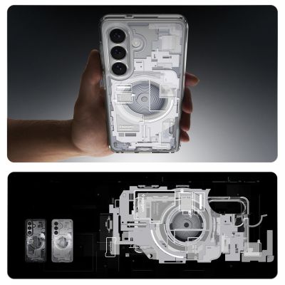 17. Spigen Ultra Hybrid Mag MagSafe Case for Samsung Galaxy S26 Zero One - Clear and White