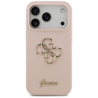 3. Guess Silicone Big 4G Script Case for iPhone 17 Pro - Pink