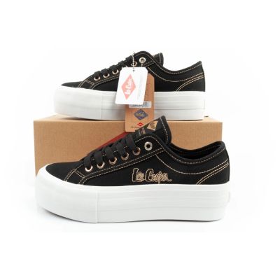10. Lee Cooper women's sneakers platform black with gold
