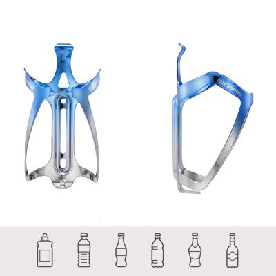 2. Rockbros RKL02 Aluminum Bottle Cage - Blue and Silver