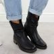 5. Rieker Z6883-00 Black Ruched Leather Women’s Ankle Boots