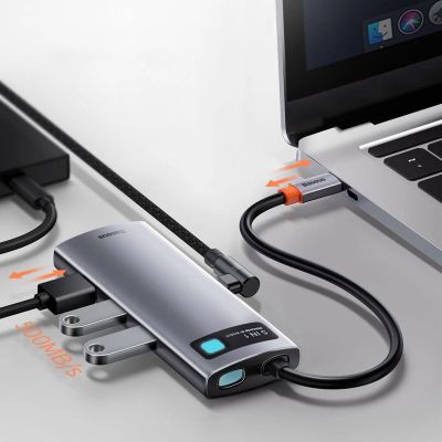 16. Baseus Metal Gleam Series 5-in-1 Multifunctional HUB USB Type C - USB Type C Power Delivery 100 W / HDMI 4K 30 Hz / 3x USB 3.2 Gen 1 (CAHUB-CX0G)