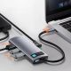 16. Baseus Metal Gleam Series 5-in-1 Multifunctional HUB USB Type C - USB Type C Power Delivery 100 W / HDMI 4K 30 Hz / 3x USB 3.2 Gen 1 (CAHUB-CX0G)