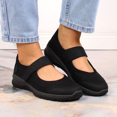 12. Comfortable Rieker W RKR575 openwork shoes, black