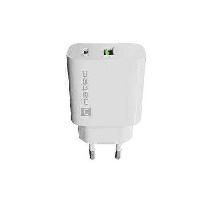 11. NATEC RIBERA WALL CHARGER 1X USB-A + 1X USB-