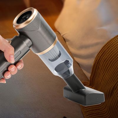 10. Mini Foldable Handheld Car Vacuum Cleaner with Blower Function - Black