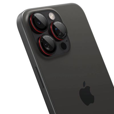 7. Spigen Optik Pro L-Series Glas.tR EZ Fit Tempered Glass for iPhone 14 Pro / Pro Max / 15 Pro / Pro Max / 16 Pro / 16 Pro Max / 17 Pro / 17 Pro Max - Black with Red Edge