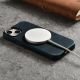15. iCarer Oil Wax Premium Leather Case iPhone 14 Plus Magnetic Leather Case with MagSafe Dark Blue (WMI14220703-BU)