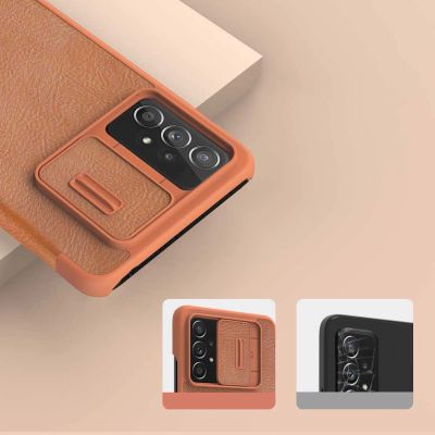 10. Nillkin Qin leather holster case for Samsung Galaxy A73 red