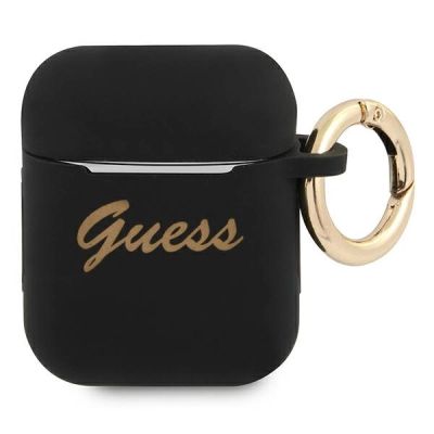 Guess GUA2SSSK AirPods cover black/black Silicone Vintage Script
