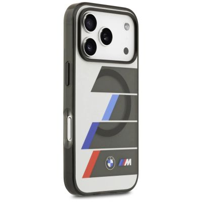 4. BMW M IML Metal Buttons Tricolor Lines MagSafe Case for iPhone 17 Pro - Gray