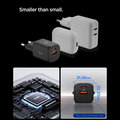 9. Spigen Essential EE352EU USB-C / USB-A 35W Wall Charger - Black