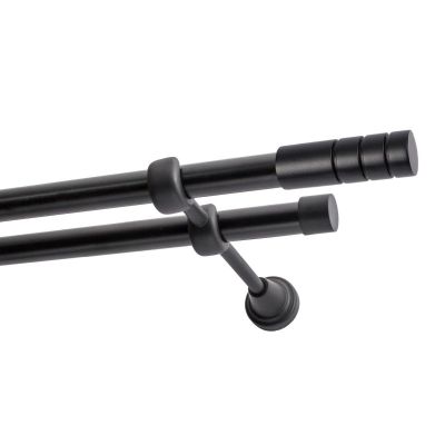 DOUBLE CURTAIN ROD Ø 19 MM BLACK 400 CM TECHNO KOWALSKI