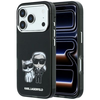 Karl Lagerfeld IML Karl&Choupette Bodies Sketch Print MagSafe Case for iPhone 17 Pro Max / 18 Pro Max - Black