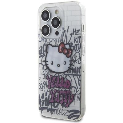 2. Hello Kitty IML Kitty On Bricks Graffiti case for iPhone 14 Pro - white