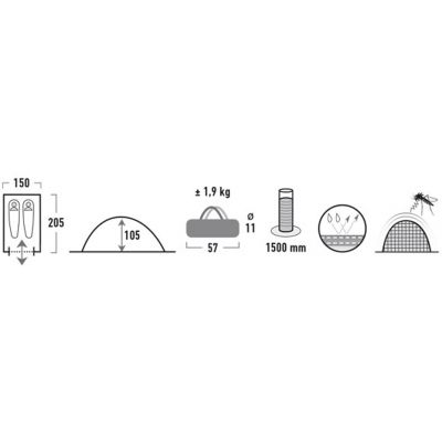 7. High Peak Monodome 2 tent 10159