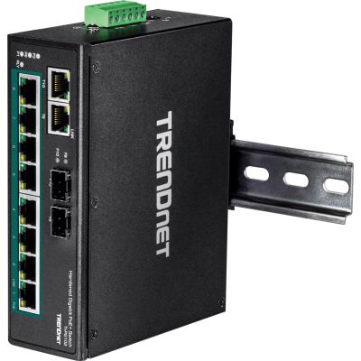 6. Trendnet TI-PG102, Unmanaged, Gigabit Ethernet (10/100/1000), Full Duplex, Power over Ethernet (PoE), Wall-mountable
