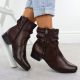 5. Women's brown leather high-heeled ankle boots Rieker 78656-00