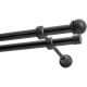 Double Curtain Rod Ø 19 mm Black 320 cm Ball Finial MAX KOWALSKI