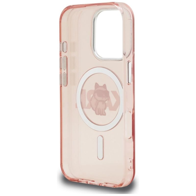 7. Karl Lagerfeld IML Choupette Sketch Logo MagSafe Case for iPhone 16 Pro Max - Pink