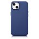iCarer Case Leather cover for iPhone 14 Plus genuine leather case blue (compatible with MagSafe)