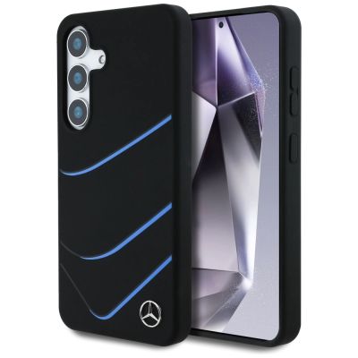 Mercedes Silicone Contrasted Curves MagSafe Case for Samsung Galaxy S25 - Black