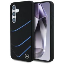 Mercedes Silicone Contrasted Curves MagSafe Case for Samsung Galaxy S25 - Black