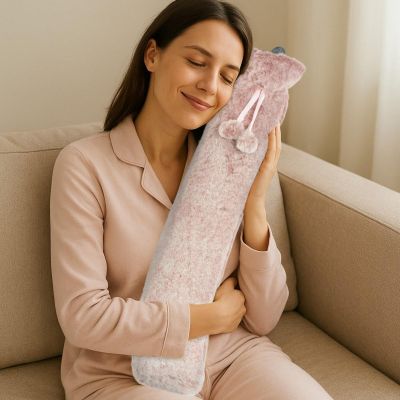 14. RUBBER HOT WATER BOTTLE IN ALPINA COVER 2L PINK