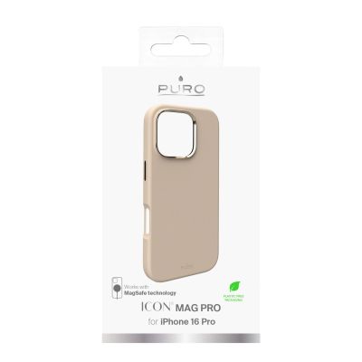 10. Puro Icon Mag Pro MagSafe Silicone Case for iPhone 16 Pro - Beige