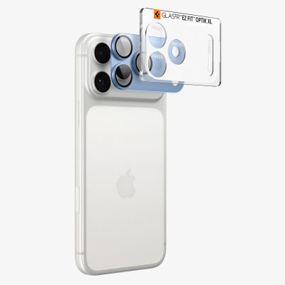 4. Spigen Optik Pro XL GLAS.TR EZ FIT Tempered Glass Camera Screen Protector for iPhone 18 Pro - Light Blue