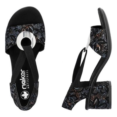 15. Comfortable Rieker W RKR679 black sandals