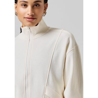 4. CASALL Comfy Full Zip Sweater white