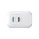6. Joyroom JR-TCF12 mains charger 2x USB-C 20W PD / QC 3.0 - white