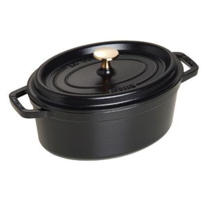 2. Staub Oval Cast Iron Pot – 2.35 L, Black