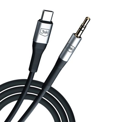 7. 3mk AUX minijack 3.5 mm / USB-C cable - silver