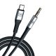 7. 3mk AUX minijack 3.5 mm / USB-C cable - silver
