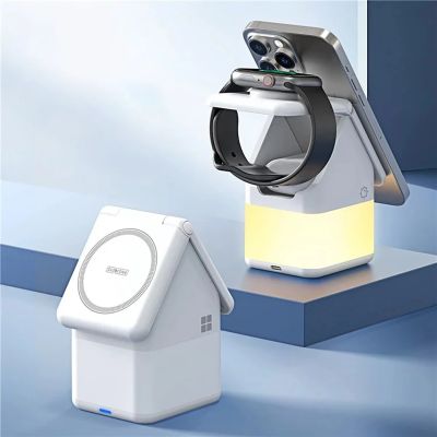 5. Duzzona W20 15W 4in1 inductive charger for iPhone / AirPods / Apple Watch with night lamp - white