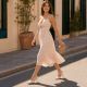 7. Beige patent leather slingback pumps with a stiletto heel Sergio Leone SK157