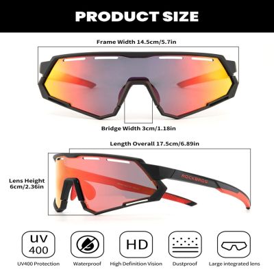 4. Rockbros SP246 sports glasses black and red